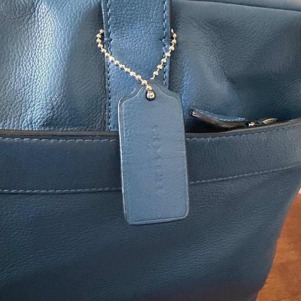 Coach Metropolitan Slim Briefcase Blue Leather Laptop Bag, Tote, Messenger bag - Picture 7 of 16